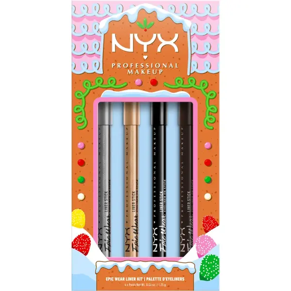 NYX Professional Makeup Gingerbaddie Land Epic Liner set cadou pentru ochi