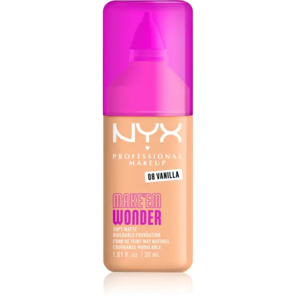 NYX Professional Makeup Make ‘Em Wonder make-up usor matifiant culoare 08 Vanilla 30 ml