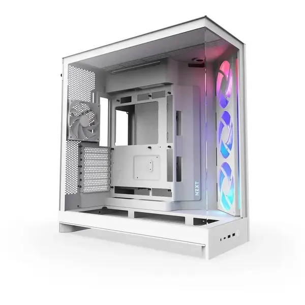 NZXT Carcasa H9 Flow RGB (2025), Dual-Chamber, Mid-Tower, Alb