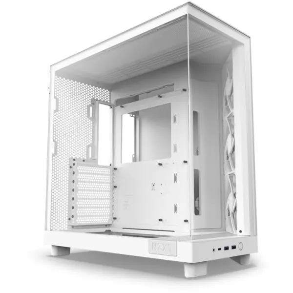 NZXT Carcasa NZXT H6 FLOW Compact Dual-Chamber, Mid-Tower, Alb