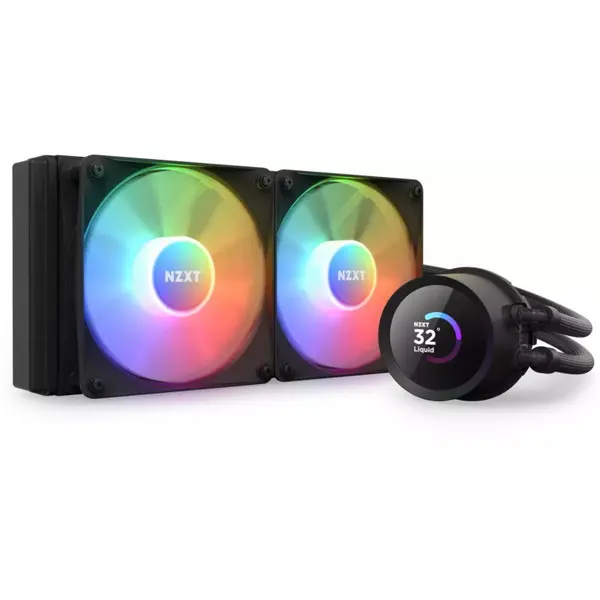 NZXT Cooler CPU NZXT Kraken 240, RGB, Racire cu apa, 2 Ventilatoare, Negru