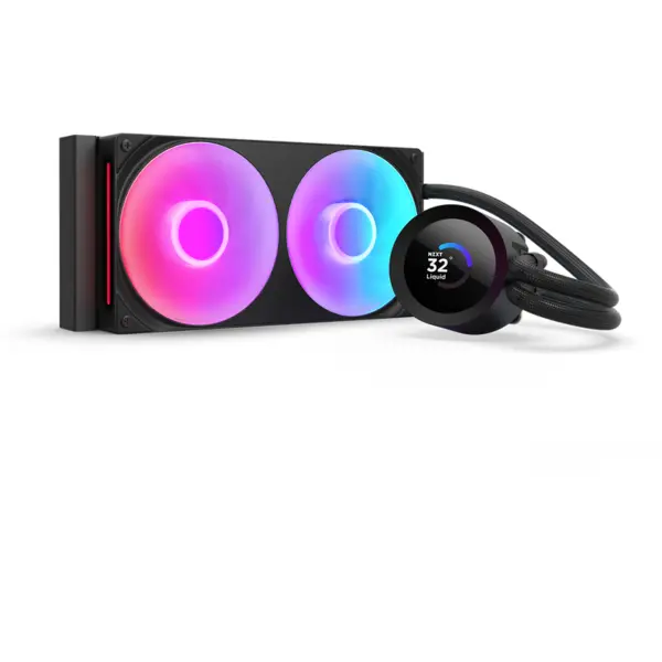 NZXT Cooler CPU NZXT Kraken Plus 240 RGB, 240mm, pompa cu ecran LCD, Negru