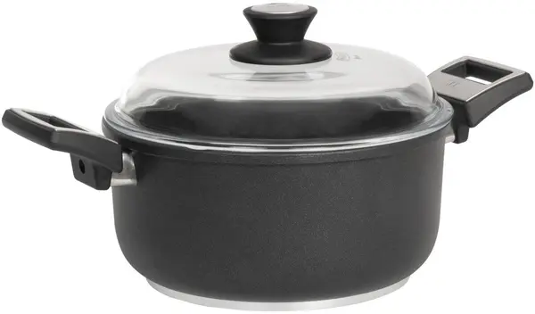 Oală adâncă cu capac SKK - 8254, Ø 24 x 12 cm, acoperire antiaderentă