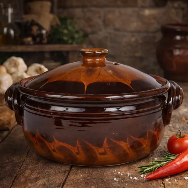 Oala Ceramica Glazurata Pentru Sarmale sau Friptura 6.5 Litri