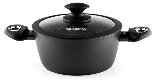Oală cu capac Brabantia - Rock, 20 cm, 2.4 l