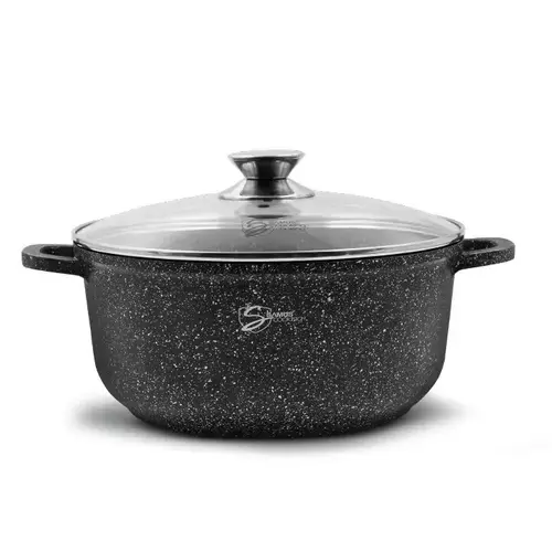 Oala cu capac Samus Toledo Line TOL26-OC, 26 cm, 5.5 L (Negru)