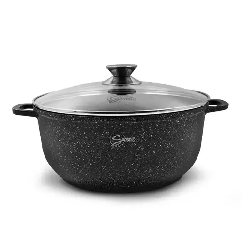 Oala cu capac Samus Toledo Line TOL28-OC, 28 cm, 6.5 L (Negru)