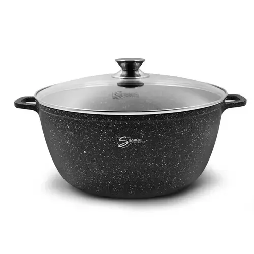 Oala cu capac Samus Toledo Line TOL32-OC, 32 cm, 9.9L (Negru)