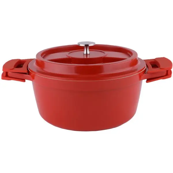 Oala din Ceramica cu Capac, 28 cm, 5 l, Rosu