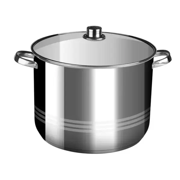 Oala din Inox, 16 l, cu Capac din Sticla, Perfect Home