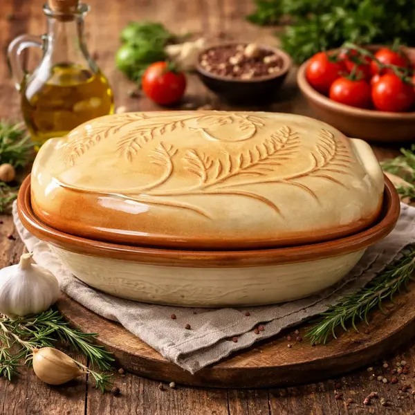Oala Din Lut Pentru Sarmale - Gust Autentic Romanesc, Glazurat, 4.5 litri Aluna