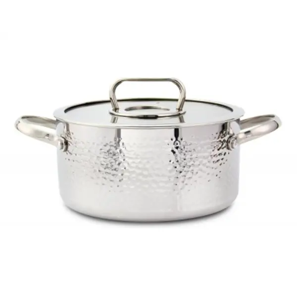 Oala din Otel Inoxidabil, Capac Sticla, 24 cm, 4.5 l, Argintiu