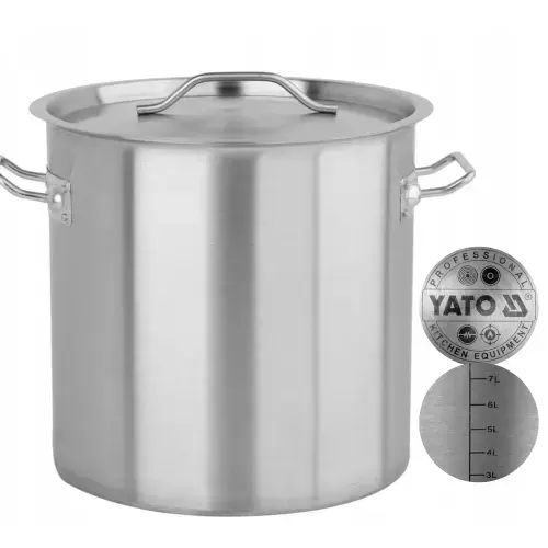 Oala inalta cu capac 25L, Yato YG-00015, 32x32cm, din otel inoxidabil, utilizare profesionala