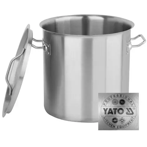 Oala inalta cu capac Yato YG-00013, 28x28cm, 17L, inox, pentru utilizare profesionala