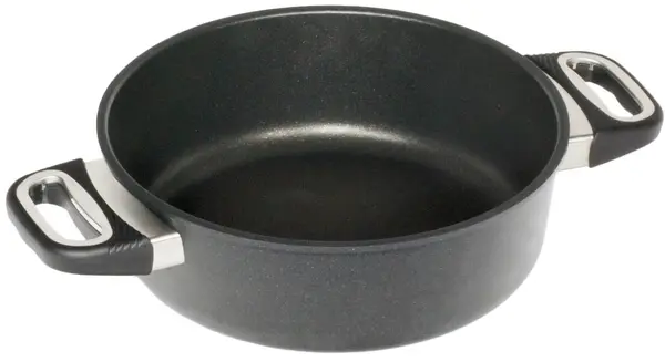 Oală plată AMT - 24 cm, neagră