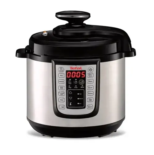 Oala sub presiune electrica Tefal One Pot CY505EE0, 1200W, 5.8L, 25 de programe, functie pastrare la cald, temperatura - timp ajustabile (Negru/Argintiu)