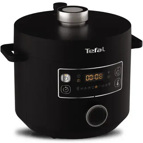 Oala sub presiune electrica Tefal Turbo Cuisine CY754830, 1090W, 4.8L, 10 programe, interfata intuitiva, bol de gatit Tefal Spherical Bowl, Negru