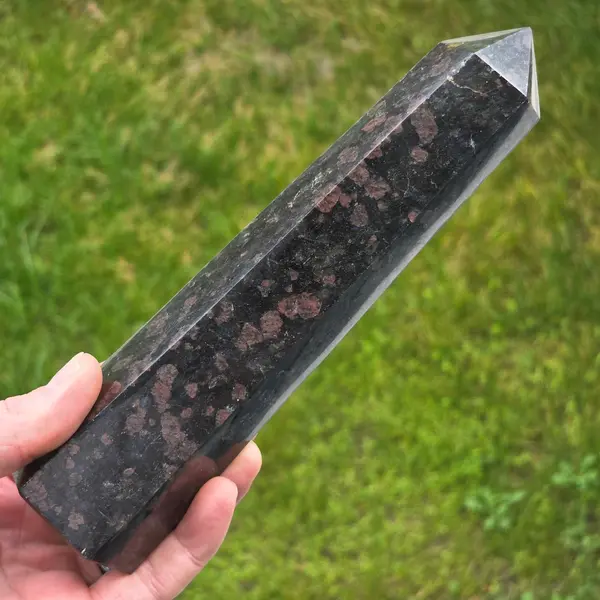Obelisc turmalina neagra cu granat | Model 24