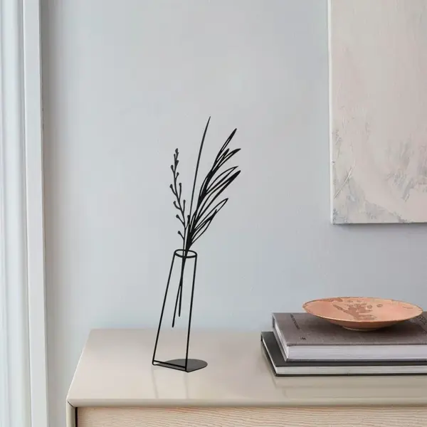 Obiect decorativ Flowerpot Negru 19x50 cm
