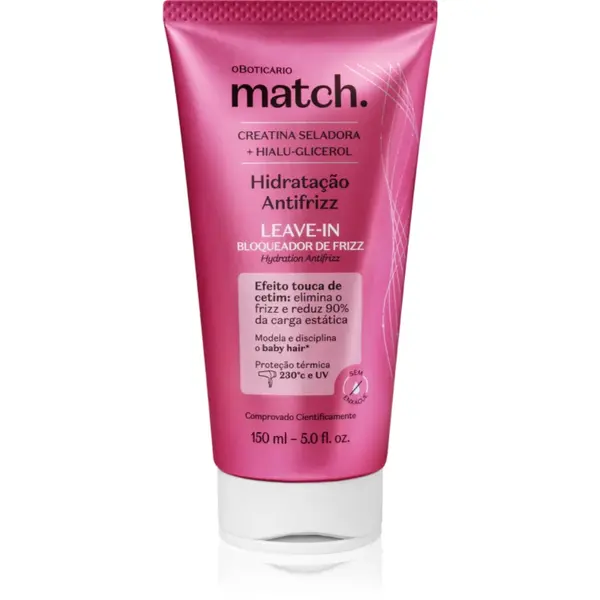 oBoticário Match. Anti-Frizz balsam (nu necesita clatire) cu efect de hidratare 150 ml