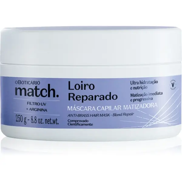 oBoticário Match. Blonde Repair masca pentru regenerare pentru par blond 250 g
