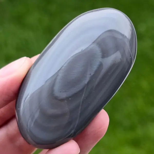 Obsidian argintiu palmstone | Model 18
