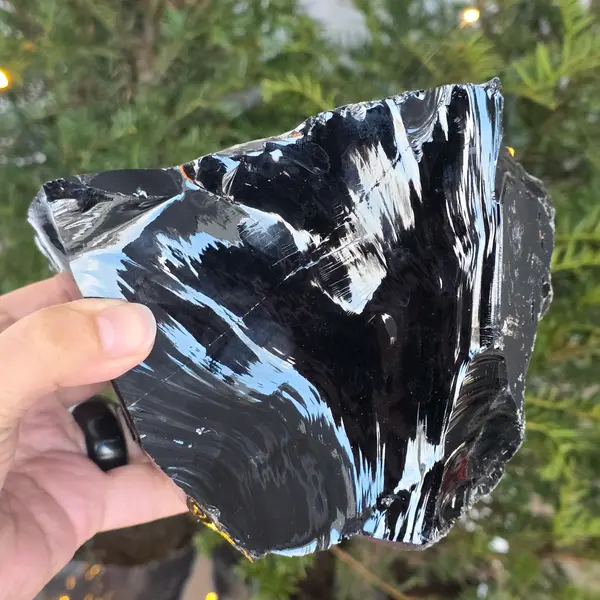 Obsidian negru din Mexic piatra bruta XL model 1