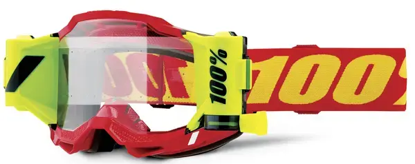 Ochelari atv cross 100% Accuri 2 ForeCast Roll-Off, lentila clara, culoare rama rosu