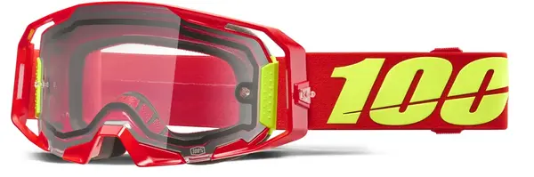 Ochelari atv cross 100% Armatic Enduro Dual Pane, lentila clara, culoare rama rosu