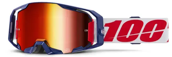 Ochelari atv cross 100% Armatic Mach Z, lentila oglinda rosie
