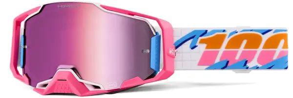 Ochelari atv cross 100% Armega LeFreak HiPER, lentila oglinda roz