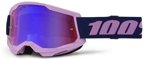 Ochelari atv cross 100% Strata 2 Purple, lentila oglinda rosie albastra