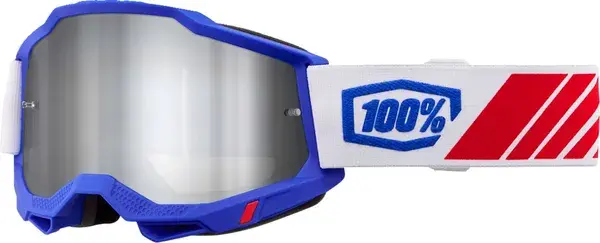 Ochelari cross atv 100% Accuri 2 Kolby, lentila oglinda argintie, culoare rama multicolor grafic