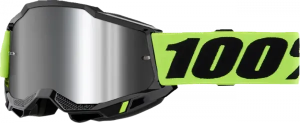 Ochelari cross atv 100% Accuri 2 Neon, lentila oglinda, culoare rama negru