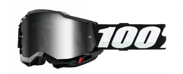Ochelari cross atv 100% Accuri Junior Black, lentila oglinda, culoare rama negru