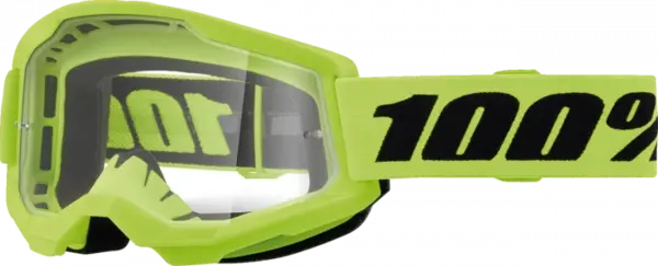 Ochelari cross atv 100% Strata 2 Junior Neon, lentila transparenta, culoare rama galben neon