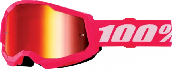 Ochelari cross atv 100% Strata 2 Junior Pink, lentila oglinda, culoare rama roz