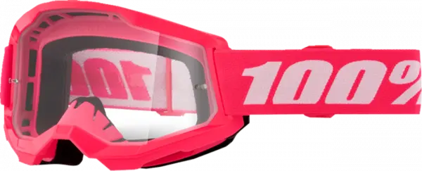 Ochelari cross atv 100% Strata 2 Junior Pink, lentila transparenta, culoare rama roz