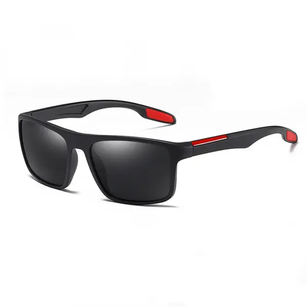 Ochelari De Soare Barbati Techsuit TR90 (MM101), Polarizati, Protectie UV, Negri Mat Rosii