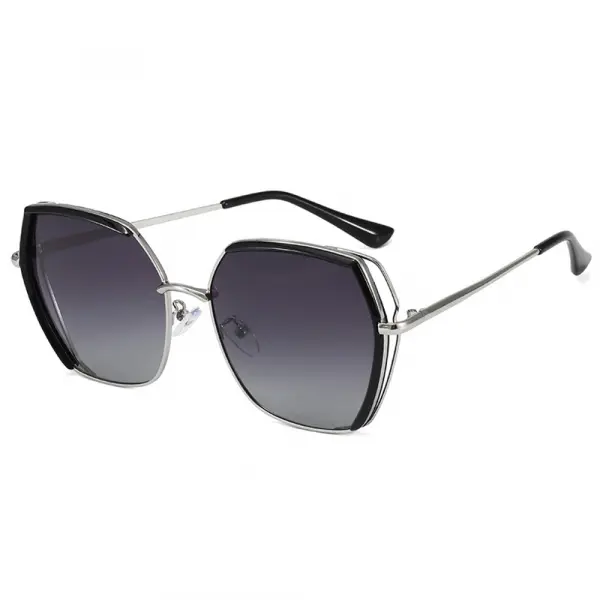 Ochelari De Soare Dama Techsuit 9768, Polarizati, Protectie UV, Negri Argintii Gri