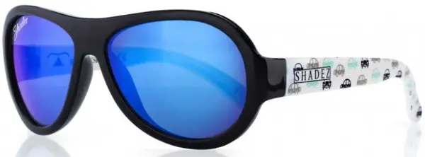 Ochelari de soare pentru copii Shadez - 7+, negri cu masinute