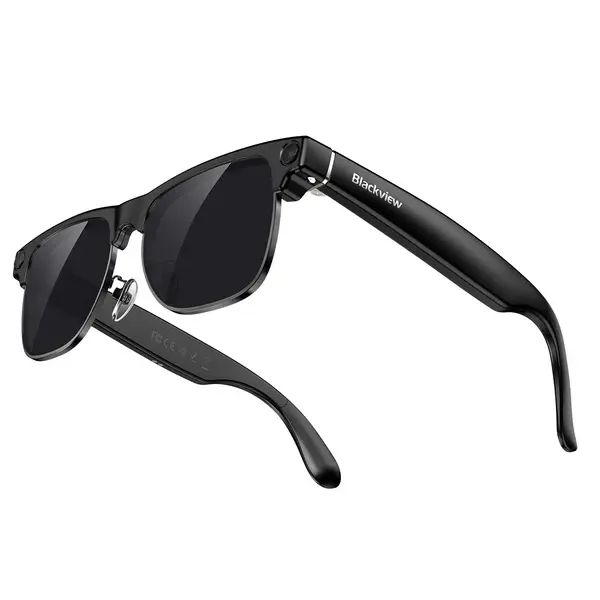 Ochelari Inteligenti Blackview BV200, Negru, Camera Sony 8MP AI, Inregistrare 1200P, Bluetooth 6.0, Wi-Fi Transfer, Traducere in Timp Real ChatGPT, Baterie 225mAh