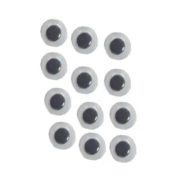 Ochisori negri din plastic pentru activitati crafts,o12mm,60 bucati set