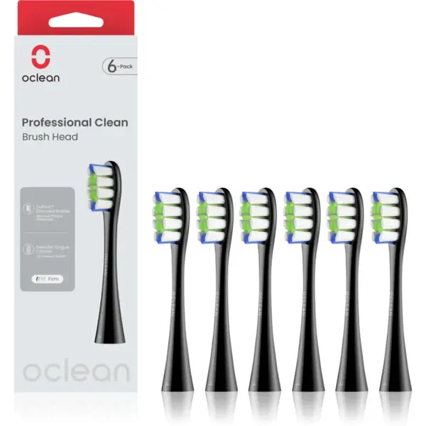 Oclean Professional Clean P1C5 capete de schimb Negru 6 buc
