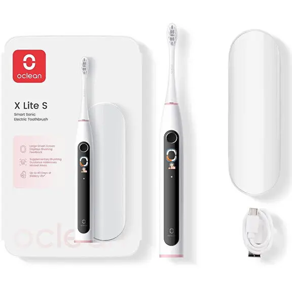 OCLEAN Set periuta de dinti smart sonica Oclean X Lite, 72,000 miscari/min, Gri
