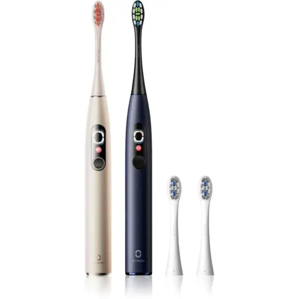Oclean X Pro Digital Duo Set periuta de dinti electrica sonica Gold&Blue 2 buc