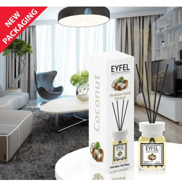 Odorizant camera cu betisoare, aroma de cocos 120 ml,Eyfel