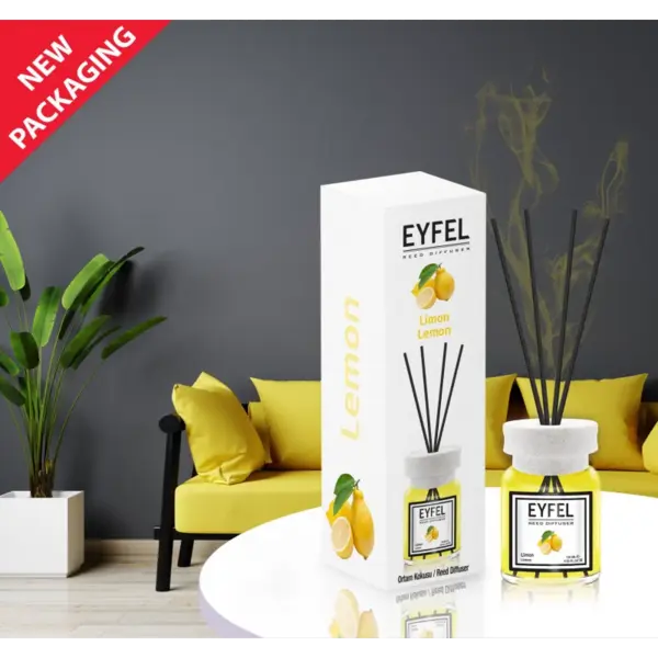 Odorizant camera cu betisoare, aroma de lamaie 120 ml,Eyfel