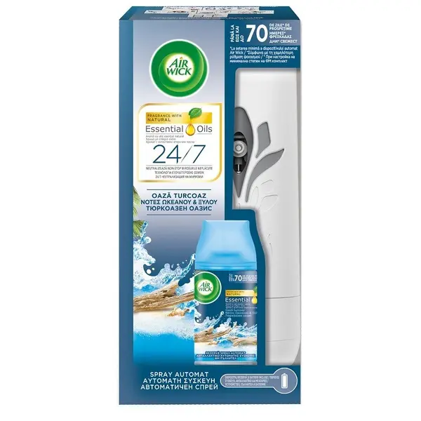 Odorizant de Camera Air Wick Freshmatic, Aparat si Rezerva Turquoise 250 ml