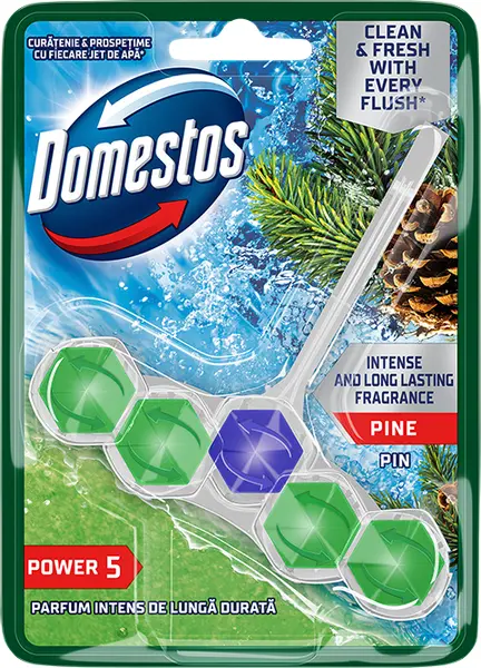 Odorizant de toaletă Domestos - Power 5 Pine, 50 g